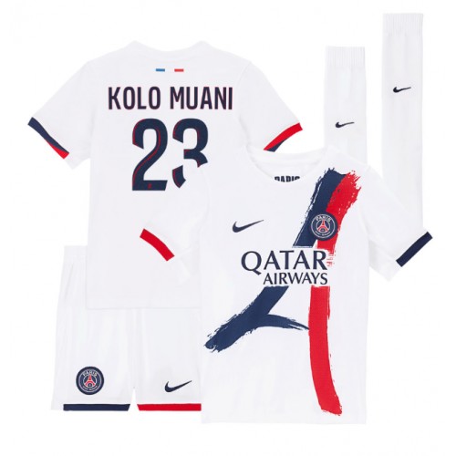 Dres Paris Saint-Germain Randal Kolo Muani #23 Gostujuci za djecu 2024-25 Kratak Rukav (+ kratke hlače)